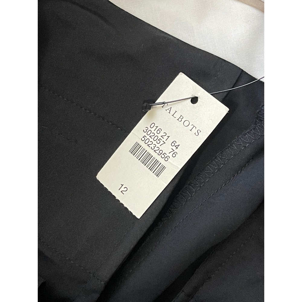 TALBOTS Freeport Straight Leg Dress Pants Black Size 12 NEW Career Minimalist - Picture 4 of 10
